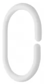 AQUALINE - Kroužky na sprchový závěs 12 ks, plast, bílá 23036