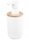 AQUALINE - SNOW dávkovač mýdla na postavení 350ml, bílá/bambus 7578