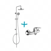 Sprchová souprava Lila-plastová hlavová sprcha a třípolohová ruční sprcha vč. sprch. baterie 150 mm (CBEE609)