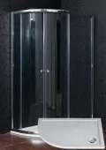 ARTTEC Sprchový kout čtvrtkruhový KLASIK 100 x 80 cm čiré sklo s vaničkou z litého mramoru STONE pravé provedení