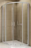 Sprchový kout čtvrtkruhový 90×90 cm, matný elox/sklo (TOPR 55 090 01 07)