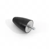Černý gumový doraz tvaru kužele se šroubem FLOMA - 5 x 5,8 cm