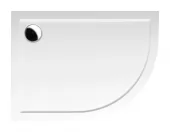 POLYSAN - RENA L sprchová vanička z litého mramoru, čtvrtkruh 100x80cm, R550, levá, bílá 75511