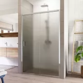 Sprchové dveře, LIMA, dvoudílné, zasunovací, 110x190 cm, chrom ALU, sklo Point (CK80412K)