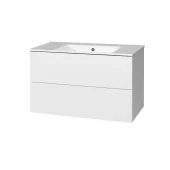 Aira, koupelnová skříňka s keramickym umyvadlem 101 cm, bílá (CN712)