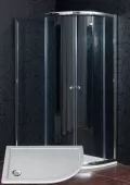 ARTTEC Sprchový kout čtvrtkruhový KLASIK 110 x 80 cm chinchilla sklo s vaničkou z litého mramoru STONE levé provedení