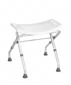 Stolička skládací s nastavitelnou výškou, sedák bílý, nosnost 110 KG, v. 47 - 51 cm (A0050301)