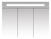 Zrcadlová skříňka s LED osvětlením ve dvířkách, korpus bílý, 100×14×75,5 cm (R ZS 100 LED 01)