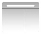 Zrcadlová skříňka s LED osvětlením a oboustraným zrcadlem, korpus bílý, 80×14×65 cm (PIR ZS 80 LED 01)