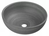 SAPHO - PRIORI keramické umyvadlo na desku, Ø 41 cm, šedá se vzorem PI024