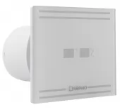 SAPHO - GLASS koupelnový ventilátor axiální s LED displejem, 8W, potrubí 100, bílá GS103