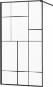 MEXEN/S - KIOTO Sprchová zástěna WALK-IN 70x200 cm 8 mm, černá, černý vzor 2 800-070-101-70-78
