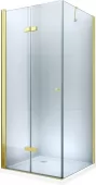 MEXEN/S - Sprchový kout zalamovací Lima 70x70, čiré sklo, zlatý + vanička 856-070-070-50-00-4010