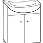  Margo D60 koupelnová skříňka s umyvadlem + baterie (001-D-06003)