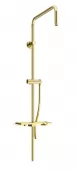 MEXEN - Sprchová souprava T, hladká hadice 150cm, mýdlenka, zlatá 79393-50