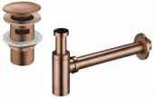 MEXEN/S - Umyvadlový sifon s výpustí click-clack s přepadem, růžové zlato 7992050-60