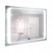 Zrcadlo s LED osvětlením Nika LED 4/100 s dotykovým vypínačem a hodinami