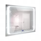 Zrcadlo s LED osvětlením Nika LED 4/80 s dotykovým vypínačem a hodinami