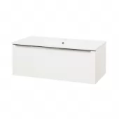 Mailo, koupelnová skříňka s keramickým umyvadlem 101 cm, bílá, chrom madlo (CN517)