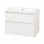 Opto, koupelnová skříňka s umyvadlem z litého mramoru 81 cm, bílá (CN911M)