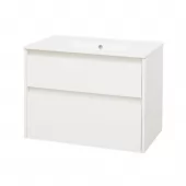 Opto, koupelnová skříňka s keramickým umyvadlem 81 cm, bílá (CN911)