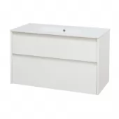 Opto, koupelnová skříňka s keramickým umyvadlem 101 cm, bílá (CN912)
