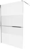 MEXEN/S - KIOTO Sprchová zástěna WALK-IN s poličkou a držákem ručníků 100 x 200, transparent/matné sklo 8 mm, chrom 800-100-121-01-35