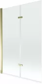 MEXEN - Castor vanová zástěna 2-křídlo 120x150 cm, transparent, zlato 892-120-002-50-00