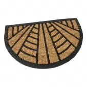 Kokosová čistící venkovní půlkruhová vstupní rohož FLOMA Stripes - Lines - délka 40 cm, šířka 60 cm, výška 0,8 cm