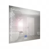 Zrcadlo s LED osvětlením Nika LED 7/60 TS-MW s dotykovým vypínačem a hodinami