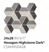 Dlažba Sant Agostino Highstone Hexagon Dark 24x28