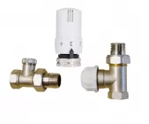 INVENA - Termostatická sada ventilů, rohová bílá: hlavice, termostatický ventil, zpětný ventil CD-77-K15-S