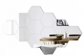 REA - Dekorativní zrcadlo Hexagon šestiúhelník sada 8 ks HOM-06520