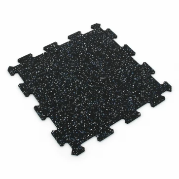 Černo-bílo-modrá gumová modulová puzzle dlažba (střed) FLOMA FitFlo SF1050 - 47,8 x 47,8 x 0,8 cm