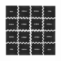 Černá gumová modulová puzzle dlažba (okraj) FLOMA FitFlo SF1050 - 47,8 x 47,8 x 0,8 cm
