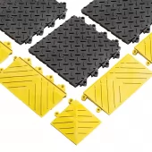 Černá plastová plná rohož (dlaždice) Diamond Flex Lok Solid - 30 x 30 x 2,5 cm