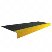 Černo-žlutá karborundová schodová hrana - 300 x 34,5 x 5,5 x 0,5 cm